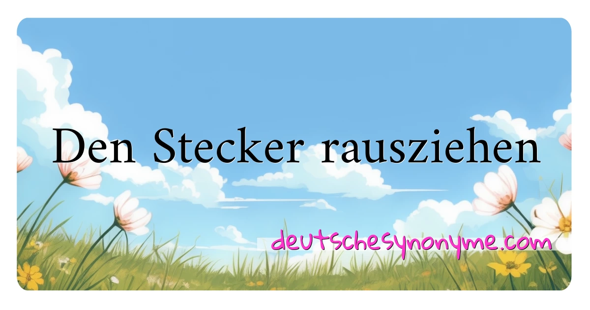 Den Stecker rausziehen Synonyme Kreuzworträtsel bedeuten Erklärung und Verwendung