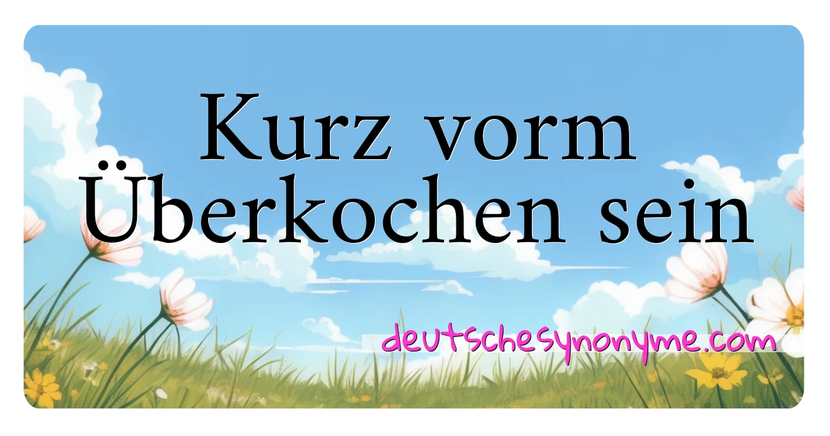 Kurz vorm Überkochen sein Synonyme Kreuzworträtsel bedeuten Erklärung und Verwendung