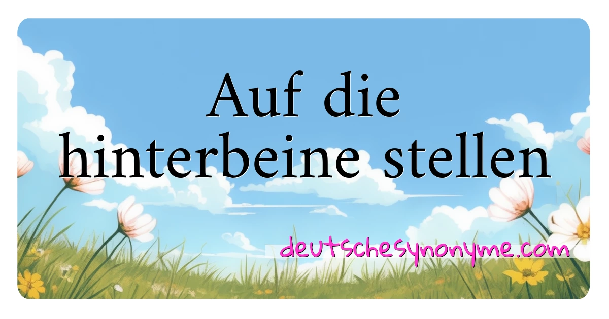 Auf die hinterbeine stellen Synonyme Kreuzworträtsel bedeuten Erklärung und Verwendung