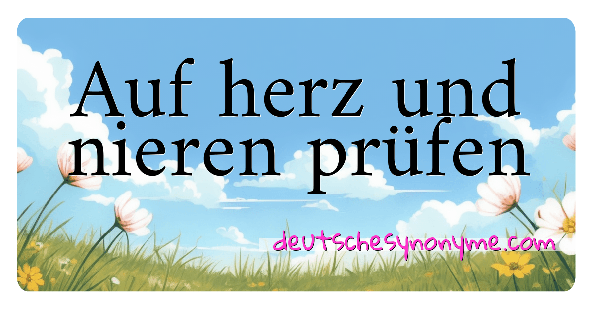 Synonyme für Auf herz und nieren prüfen