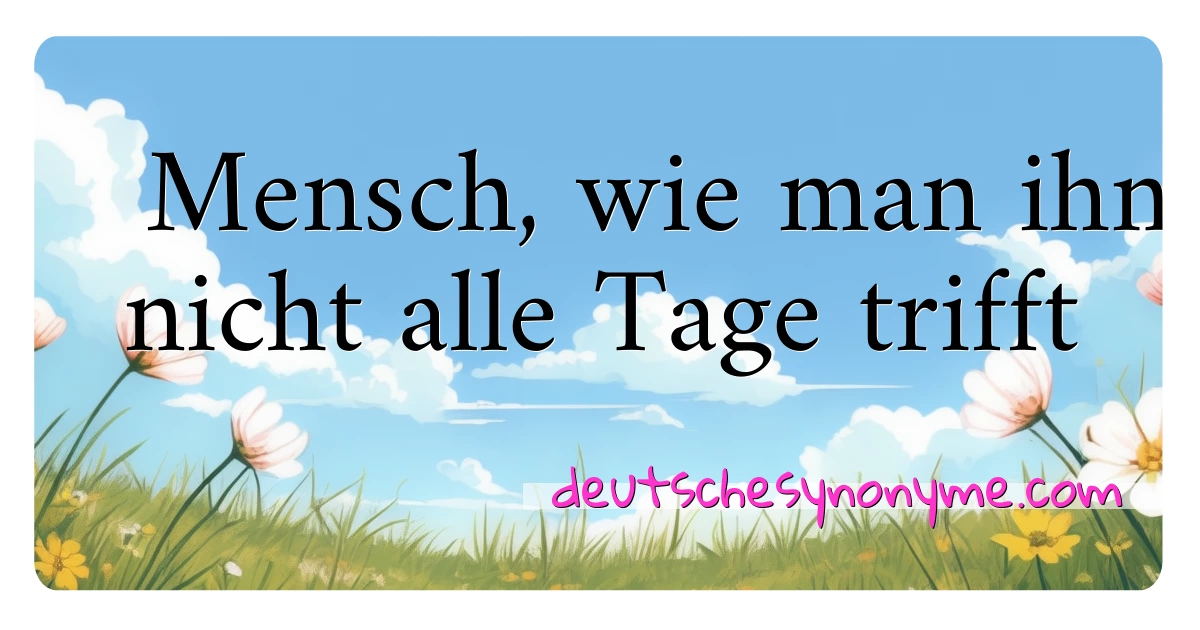 Mensch, wie man ihn nicht alle Tage trifft Synonyme Kreuzworträtsel bedeuten Erklärung und Verwendung