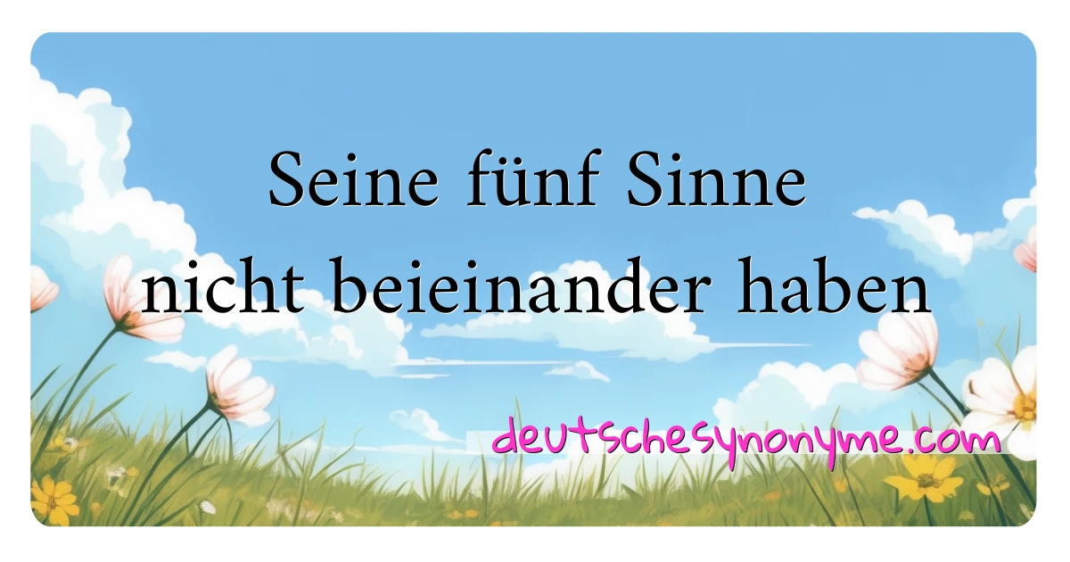 Seine fünf Sinne nicht beieinander haben Synonyme Kreuzworträtsel bedeuten Erklärung und Verwendung