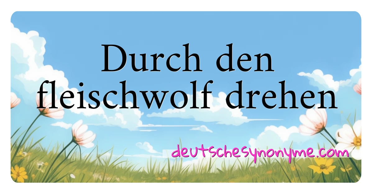 Durch den fleischwolf drehen Synonyme Kreuzworträtsel bedeuten Erklärung und Verwendung