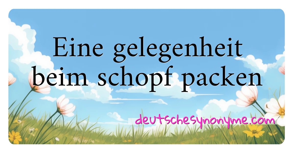 Eine gelegenheit beim schopf packen Synonyme Kreuzworträtsel bedeuten Erklärung und Verwendung