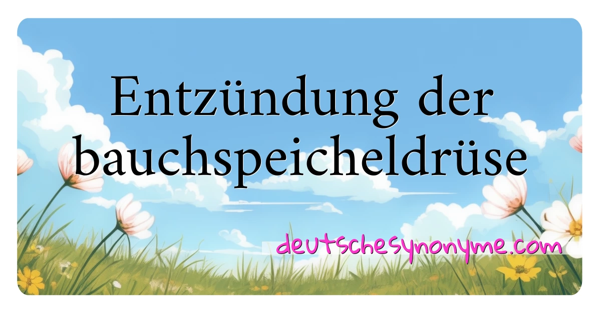 Entzündung der bauchspeicheldrüse Synonyme Kreuzworträtsel bedeuten Erklärung und Verwendung