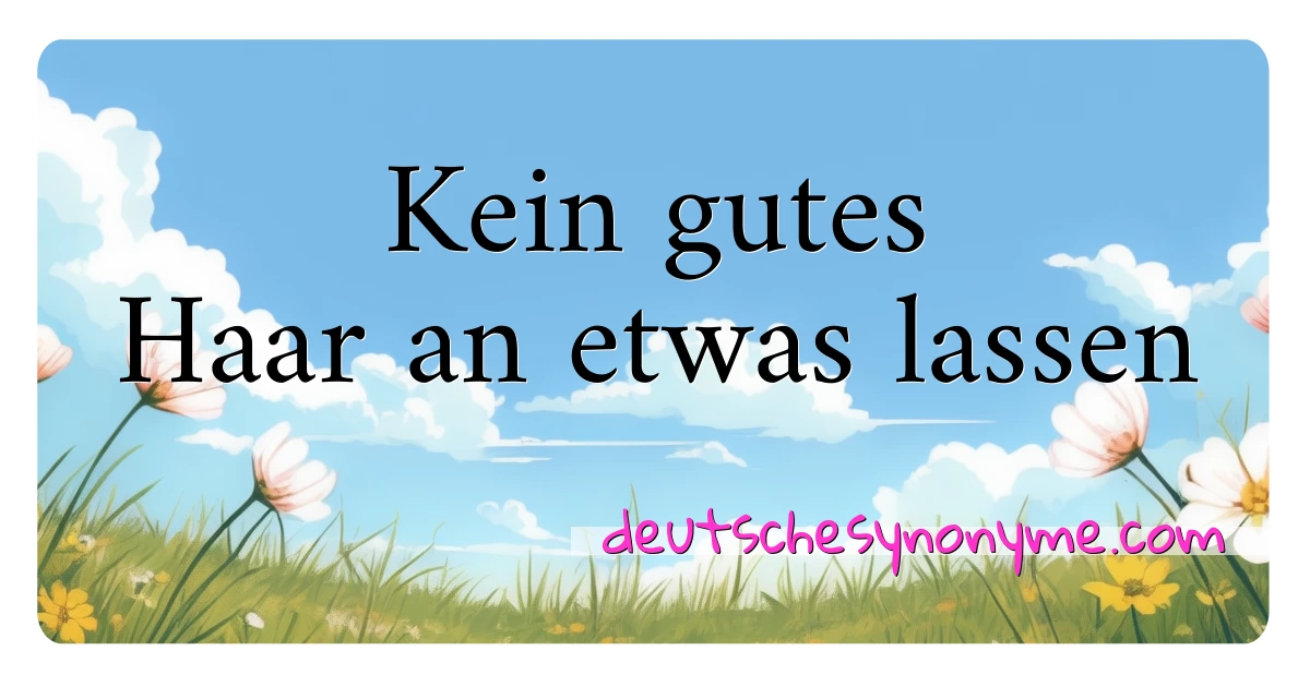 Kein gutes Haar an etwas lassen Synonyme Kreuzworträtsel bedeuten Erklärung und Verwendung