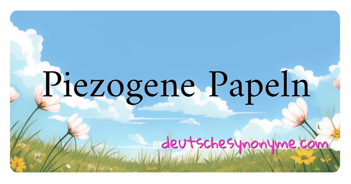 Piezogene Papeln Synonyme Kreuzworträtsel bedeuten Erklärung und Verwendung