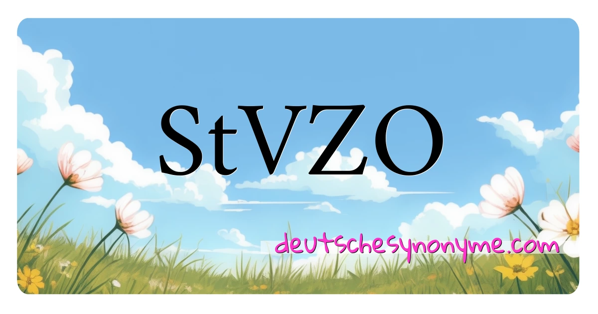 StVZO Synonyme Kreuzworträtsel bedeuten Erklärung und Verwendung